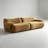 Frameless Deep Seat Sectional Sofa | Stain-Proof Teddy Fleece | Modular & Vacuum-Packed