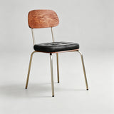 Industrial Metal & Leather Dining Chair - StoolTopia
