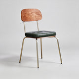 Industrial Metal & Leather Dining Chair - StoolTopia