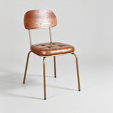Industrial Metal & Leather Dining Chair - StoolTopia