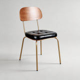 Industrial Metal & Leather Dining Chair - StoolTopia
