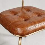 Industrial Metal & Leather Dining Chair - StoolTopia