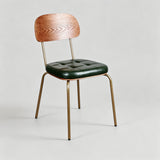 Industrial Metal & Leather Dining Chair - StoolTopia