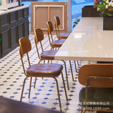 Industrial Style Metal and Leather Dining Chair - Durable Comfort for Modern Spaces - StoolTopia