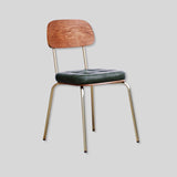 Industrial Style Metal and Leather Dining Chair - Durable Comfort for Modern Spaces - StoolTopia