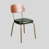 Industrial Style Metal and Leather Dining Chair - Durable Comfort for Modern Spaces - StoolTopia