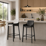 Italian Luxury Saddle Leather Bar Stool with Carbon Steel Frame - StoolTopia