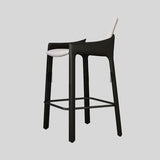 Italian Luxury Saddle Leather Bar Stool with Carbon Steel Frame - StoolTopia