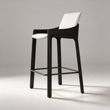 Italian Luxury Saddle Leather Bar Stool with Carbon Steel Frame - StoolTopia