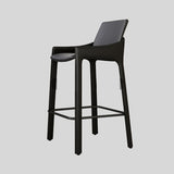 Italian Luxury Saddle Leather Bar Stool with Carbon Steel Frame - StoolTopia