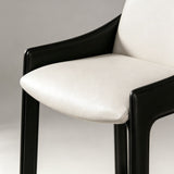 Italian Luxury Saddle Leather Bar Stool with Carbon Steel Frame - StoolTopia