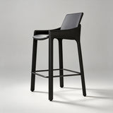 Italian Luxury Saddle Leather Bar Stool with Carbon Steel Frame - StoolTopia