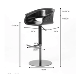 Italian Minimalist 360° Swivel Bar Stool with Saddle Leather | STOOLTOPIA - StoolTopia
