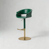 Italian Minimalist 360° Swivel Bar Stool with Saddle Leather | STOOLTOPIA - StoolTopia