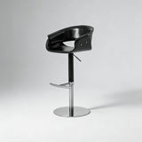 Italian Minimalist 360° Swivel Bar Stool with Saddle Leather | STOOLTOPIA - StoolTopia