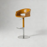 Italian Minimalist 360° Swivel Bar Stool with Saddle Leather | STOOLTOPIA - StoolTopia