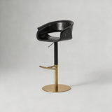Italian Minimalist 360° Swivel Bar Stool with Saddle Leather | STOOLTOPIA - StoolTopia