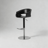 Italian Minimalist 360° Swivel Bar Stool with Saddle Leather | STOOLTOPIA - StoolTopia
