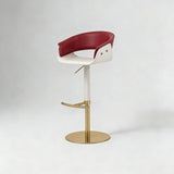 Italian Minimalist 360° Swivel Bar Stool with Saddle Leather | STOOLTOPIA - StoolTopia