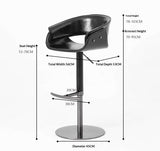 Italian Minimalist Saddle Leather Bar Stool | 360° Swivel, Adjustable Height - StoolTopia