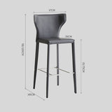 Italian - Style Saddle Leather High Bar Stool – Horn - Back Design, Carbon - Steel Frame, Stainless Steel Footrest, High - Density Comfort for Kitchen Islands & Modern Dining Spaces - StoolTopia