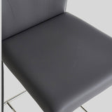 Italian - Style Saddle Leather High Bar Stool – Horn - Back Design, Carbon - Steel Frame, Stainless Steel Footrest, High - Density Comfort for Kitchen Islands & Modern Dining Spaces - StoolTopia