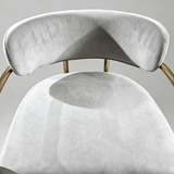 Upholstered Bar Stool with Gold Metal Frame - Velvet or Leather High Chair