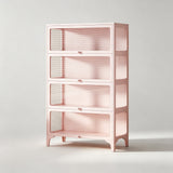 Kids Display Storage Cabinet - Steel Frame with Tempered Glass Doors & Customizable Knobs - StoolTopia