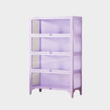 Kids Display Storage Cabinet - Steel Frame with Tempered Glass Doors & Customizable Knobs - StoolTopia