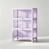 Kids Display Storage Cabinet - Steel Frame with Tempered Glass Doors & Customizable Knobs - StoolTopia