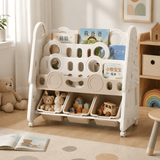 Kids Treehouse Bookshelf with Rolling Storage Bins - StoolTopia
