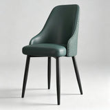 Leather Dining Chair with Woven Back - StoolTopia