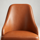 Leather Dining Chair with Woven Back - StoolTopia