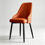 Leather Dining Chair with Woven Back - StoolTopia