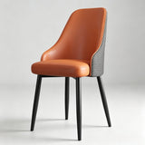 Leather Dining Chair with Woven Back - StoolTopia
