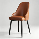 Leather Dining Chair with Woven Back - StoolTopia