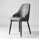 Leather Dining Chair with Woven Back - StoolTopia