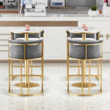 Luxurious Velvet Bar Stool with Gold Metal Frame for Elegant Interiors - StoolTopia