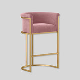 Luxurious Velvet Bar Stool with Gold Metal Frame for Elegant Interiors - StoolTopia