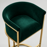 Luxurious Velvet Bar Stool with Gold Metal Frame for Elegant Interiors - StoolTopia