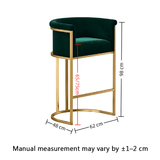 Luxurious Velvet Bar Stool with Gold Metal Frame for Elegant Interiors - StoolTopia
