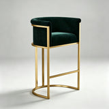 Luxurious Velvet Bar Stool with Gold Metal Frame for Elegant Interiors - StoolTopia