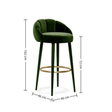 Luxury American - Style Velvet & Solid Wood High Bar Stool - StoolTopia