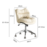 Office chair dimension diagram showing 81–91 cm overall height, 47–57 cm seat height and a seat measuring 49 cm wide by 48 cm deep.

