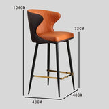 Luxury Leather Bar Stool with Curved Backrest—Bar Chair Stool Bistro Stool with Metal Base - StoolTopia