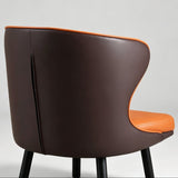 Luxury Leather Bar Stool with Curved Backrest—Bar Chair Stool Bistro Stool with Metal Base - StoolTopia