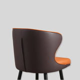 Luxury Leather Bar Stool with Curved Backrest—Bar Chair Stool Bistro Stool with Metal Base - StoolTopia