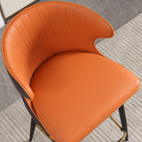 Luxury Leather Bar Stool with Curved Backrest—Bar Chair Stool Bistro Stool with Metal Base - StoolTopia