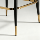 Luxury Leather Bar Stool with Curved Backrest—Bar Chair Stool Bistro Stool with Metal Base - StoolTopia
