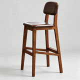 Luxury Modern Solid Wood Bar Stool with or Without Back, Nordic Style Pub Barstool for Kitchen Island Salon Bar Chairs High Barstool - StoolTopia